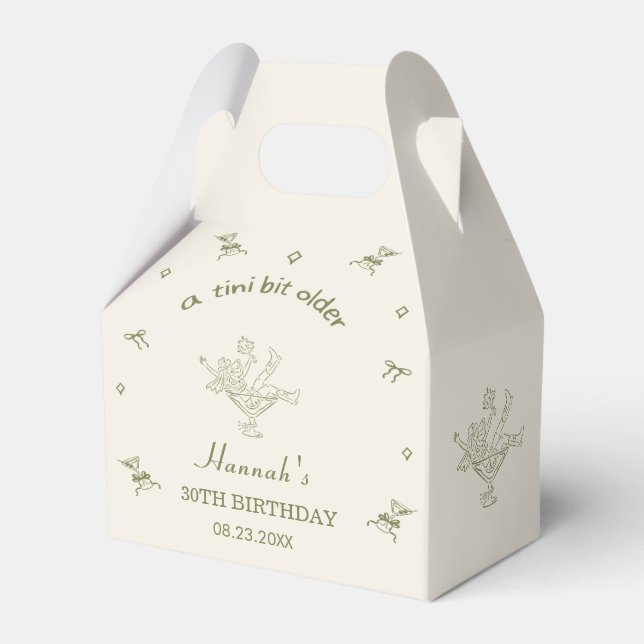 En Tini Bit äldre Espresso Martini Bow Födelsedag Presentaskar (Framsidan Sidan)