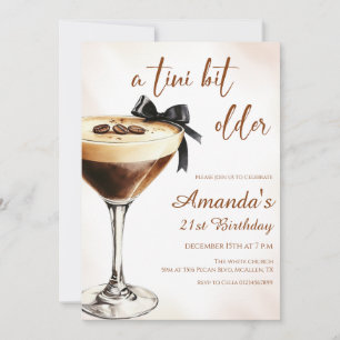 En Tini Bit Äldre Espresso Martini Födelsedag Inbjudningar