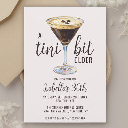 En Tini Bit äldre Espresso Martini Födelsedag Inbjudningar