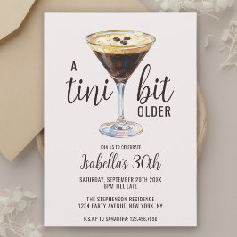 En Tini Bit äldre Espresso Martini Födelsedag  Inbjudningar