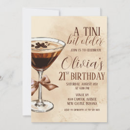 En Tini Bit äldre Espresso Martini födelsedagsfest Inbjudningar