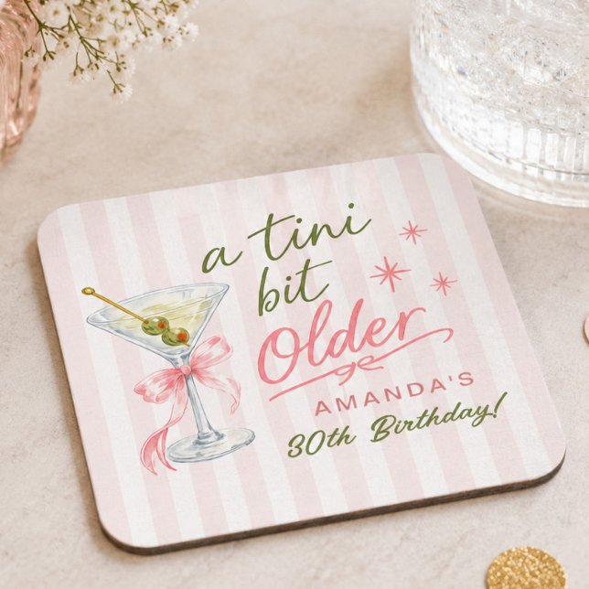 En Tini Bit Äldre Födelsedagsundersats Underlägg Papper Kvadrat (Skapare uppladdad)