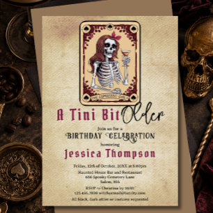 En Tini Bit Äldre Halloween Tarotkort Födelsedag Inbjudningar