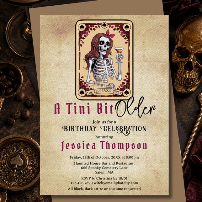 En Tini Bit Äldre Halloween Tarotkort Födelsedag Inbjudningar (Skapare uppladdad)