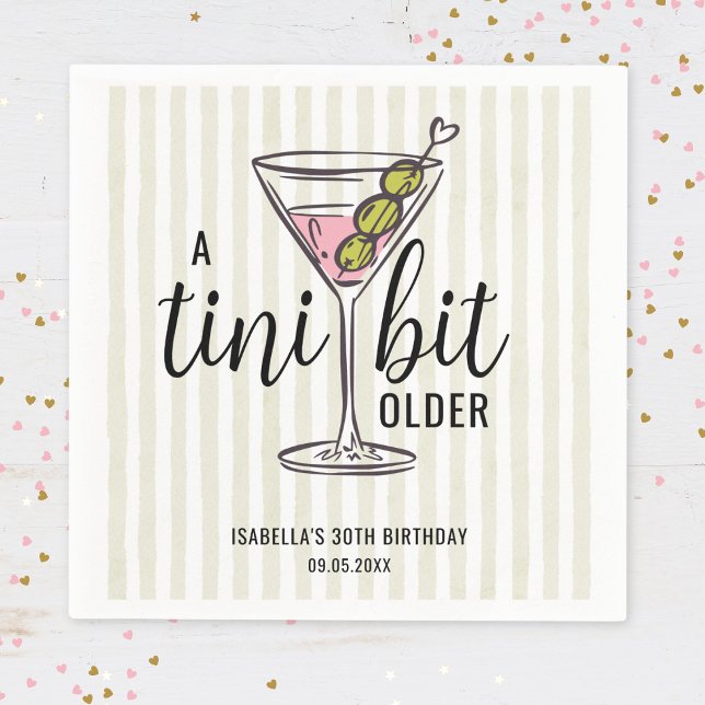 En Tini Bit äldre Martini Tematisk Födelsedag Pappersservett (Skapare uppladdad)