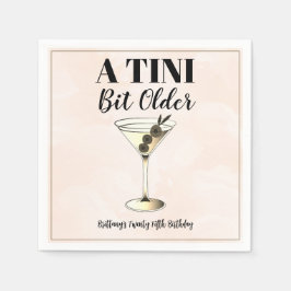 En Tini-bit äldre modern Cocktail-födelsedag Pappersservett