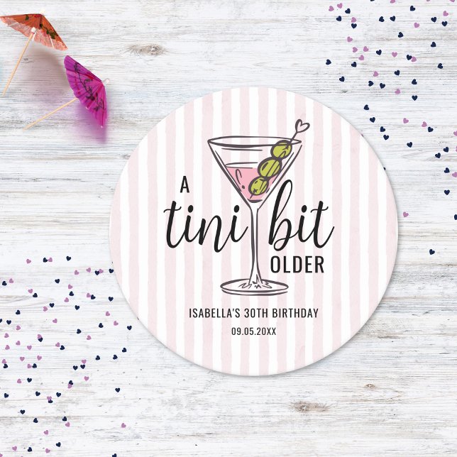 En Tini Bit Äldre Pink Martini Tematisk Födelsedag Underlägg Papper Rund (Skapare uppladdad)