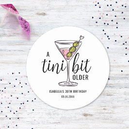 En Tini Bit Äldre Pink Martini Tematisk Födelsedag Underlägg Papper Rund