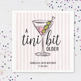 En Tini Bit Äldre Rosa Martini Tematisk Födelsedag Pappersservett