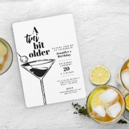 En Tini Bit äldre vit Martini födelsedagsfest Inbjudningar