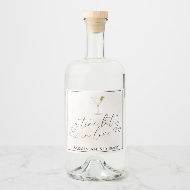 en Tini Bit in Love Signaturdryck Spritflaskor Etikett (Framsida)