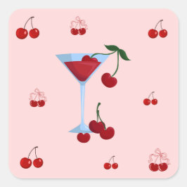 En Tini Bit Older Cherrytini Födelsedag Fyrkantigt Klistermärke