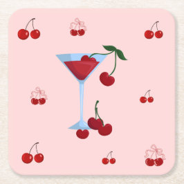 En Tini Bit Older Cherrytini Födelsedag Underlägg Papper Kvadrat
