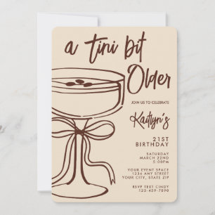 En Tini Bit Older Espresso Martini 21-årsfirande Inbjudningar