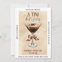 En Tini Bit Older Espresso Martini Födelsedagsfest Inbjudningar