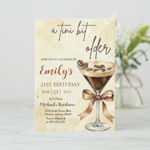 En Tini Bit Older Expresso Martini Födelsedagsfest Inbjudningar