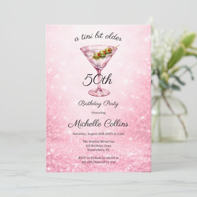 En Tini Bit Older Kvinnors 50-årsfirande  Inbjudningar (Stående Fram)