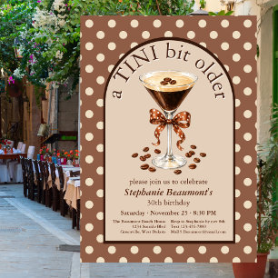 En Tini Bit Older Martini Espresso Brun Båge 30-år Inbjudningar