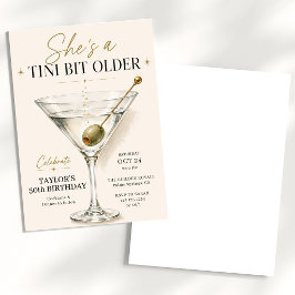 En Tini Bit Older Martini Födelsedag Inbjudningar