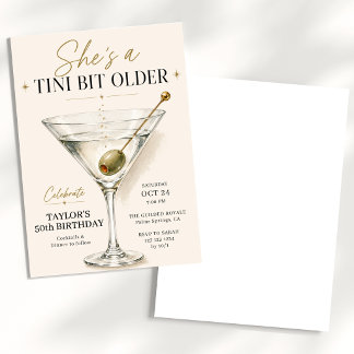 En Tini Bit Older Martini Födelsedag Inbjudningar