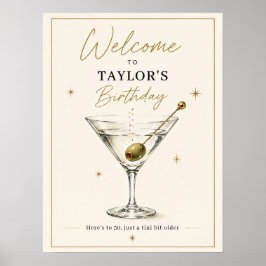 En Tini Bit Older Martini Födelsedags välkomstskyl Poster