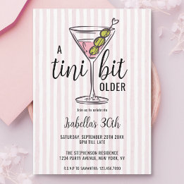 En Tini Bit Older Pink Martini Födelsedag Inbjudningar