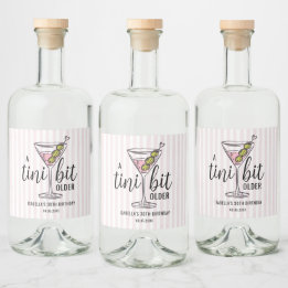 En Tini Bit Older Pink Martini Födelsedag Spritflaskor Etikett