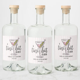 En Tini Bit Older Pink Martini Födelsedag Spritflaskor Etikett