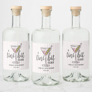 En Tini Bit Older Pink Martini Födelsedag Spritflaskor Etikett