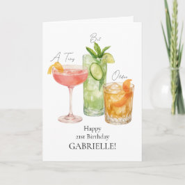 En Tini Bitar Äldre Martini Glad 21-årsdag Kort