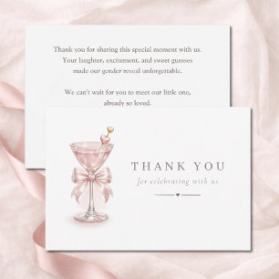 En Tini En Pink Martini Flickig Bebis Shower Tack Kort