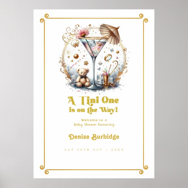 En Tini Kommer Att Komma Bebis Shower Välkommen Poster (Framsidan)