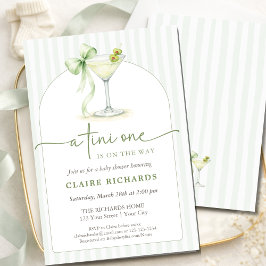 En Tini Kommer På Vägen Trendig Baby Shower Valvbå Inbjudningar