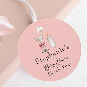 En Tini Kommer Pink Martini Baby Shower Gåvor Etiketter
