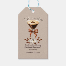 En Tini lite äldre Martini Espresso Brun Bow 30th Presentetikett