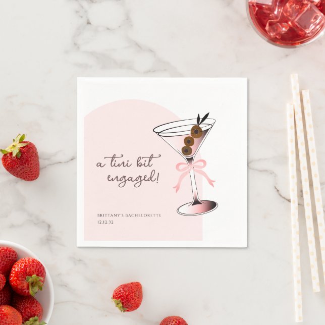 En tini liten engagerad Martini Rosa Sängkammare  Pappersservett (Insitu)