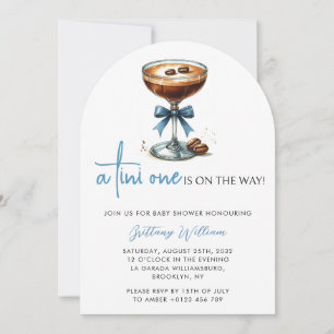 En Tini One Baby Shower Blue Bow Arch-inbjudan Inbjudningar