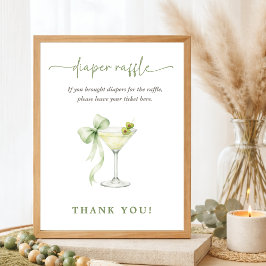 En Tini One Chic Baby Shower Blöja Lotteri Poster