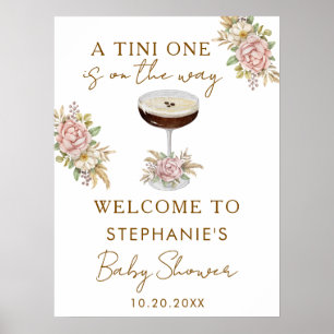 En Tini One Dusty Pink Espresso Martini Baby Showe Poster