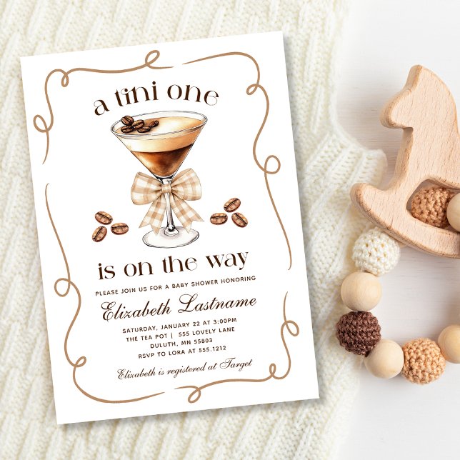 En Tini One Espresso Martini Baby Shower Inbjudningar (A Tini One Espresso Martini Baby Shower Invitation)