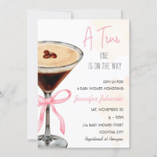 En Tini One Expresso Martini Baby Shower Inbjudningar