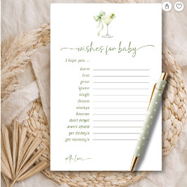 En Tini One Grön Båge Önskar För Baby Rådkort