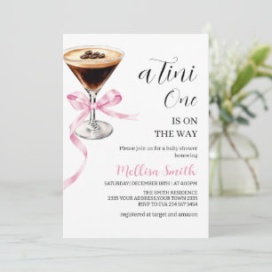 En Tini På Väg Espresso Martini Baby Shower Inbjudningar