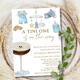 En Tini på väg Espresso Martini Baby Shower Inbjudningar