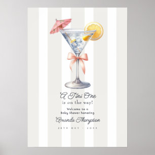 En Tini På Väg Martini Baby Shower Välkommen Poster