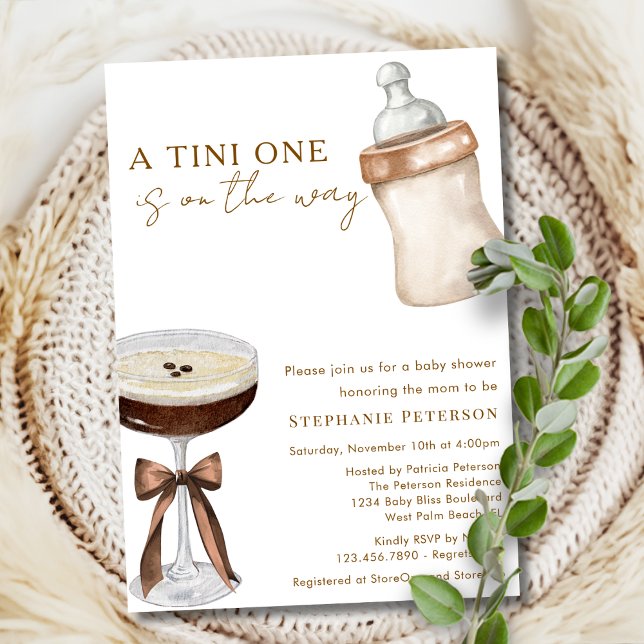 En Tini på vägen Espresso Martini Baby Shower Inbjudningar (Skapare uppladdad)