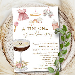 En Tini på vägen Espresso Martini Baby Shower Inbjudningar