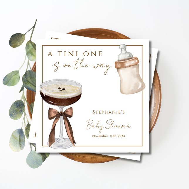 En Tini på vägen Espresso Martini Baby Shower Pappersservett (Skapare uppladdad)