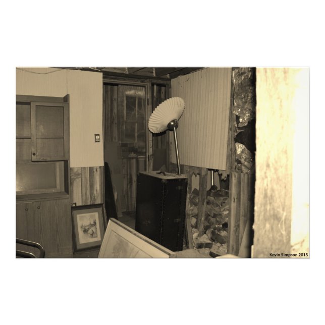 En titt innanför en gammal Byggnad Fototryck (Framsidan)