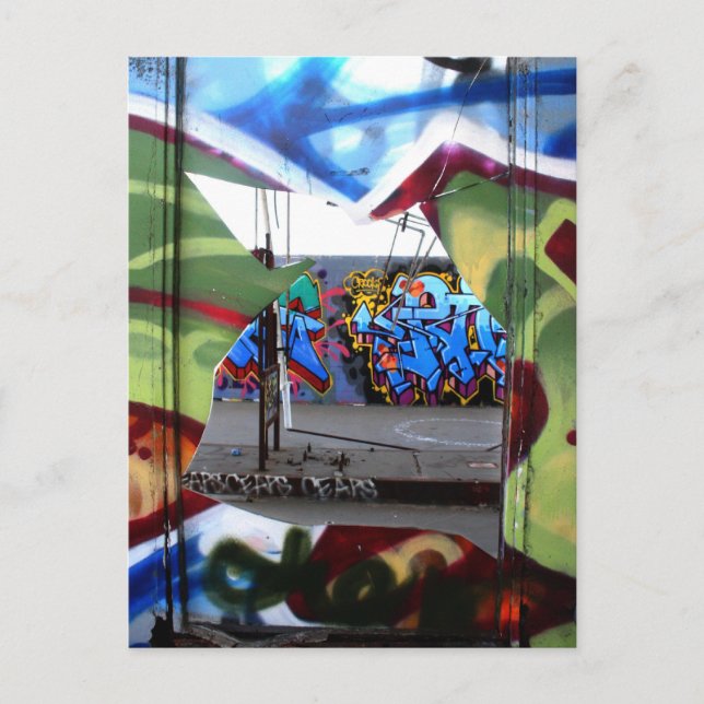 En titt inuti fabriken vykort (Framsida)